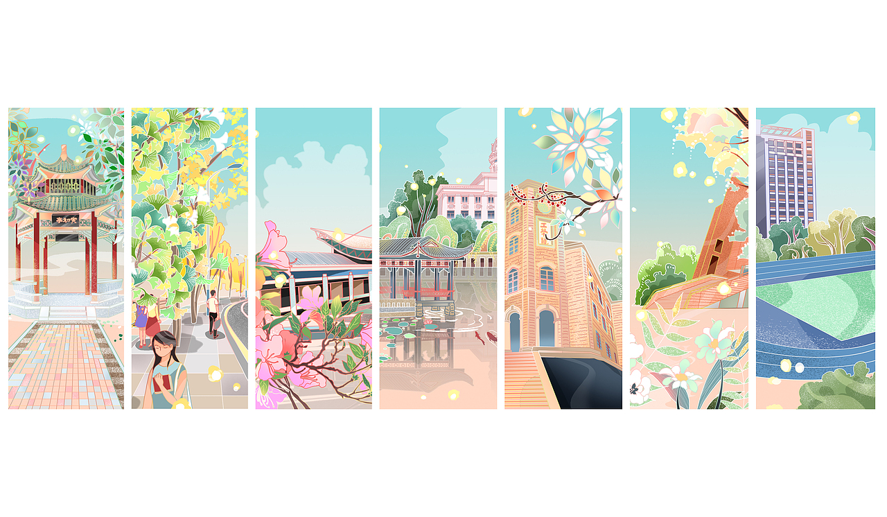 学校的明信片（图ZMjIyODk1Njc2） - 商业插画 - 站酷设计师六咩咩原创素材 - 站酷ZCOOL