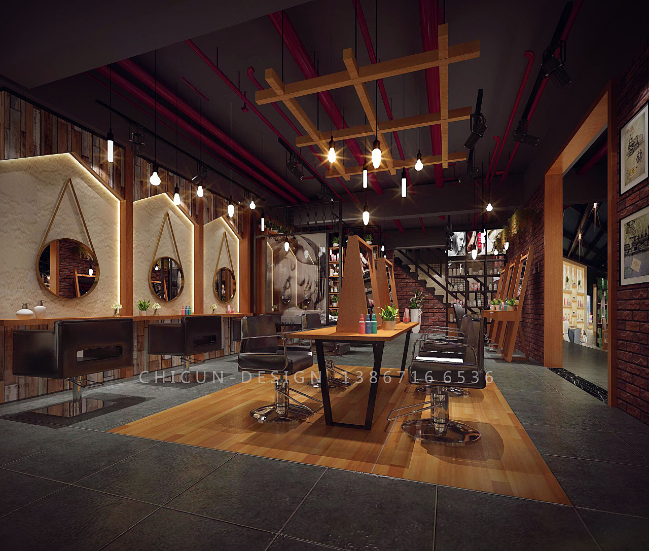 新中式展厅效果 - 效果图交流区-建E室内设计网