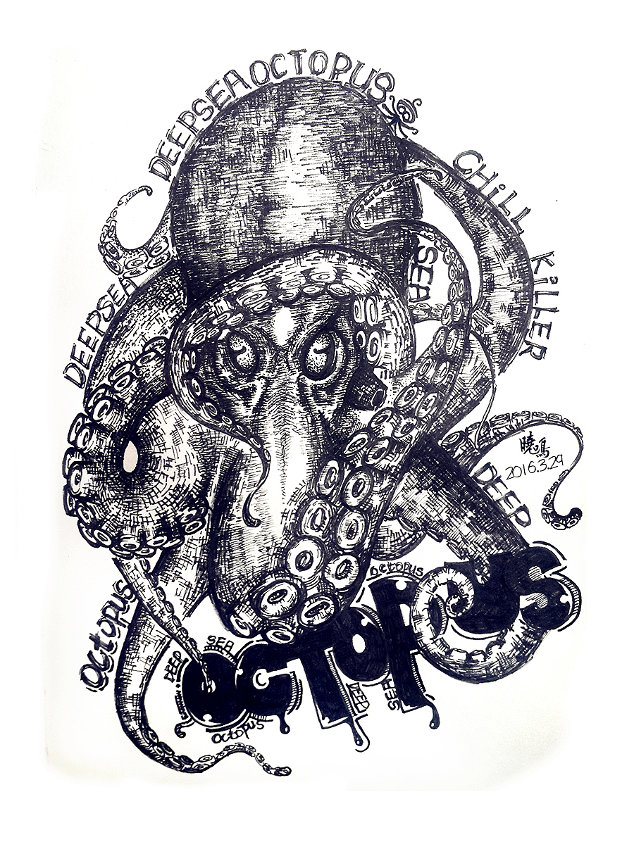 Deep sea Octopus（图ZNDU0MjEwMzY=） - 创作习作 - 站酷设计师核动力心脏原创素材 - 站酷ZCOOL