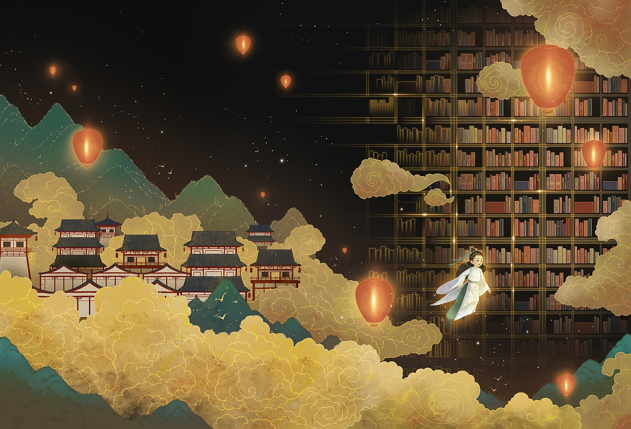 古风插画 | 《闲唐》封面插图