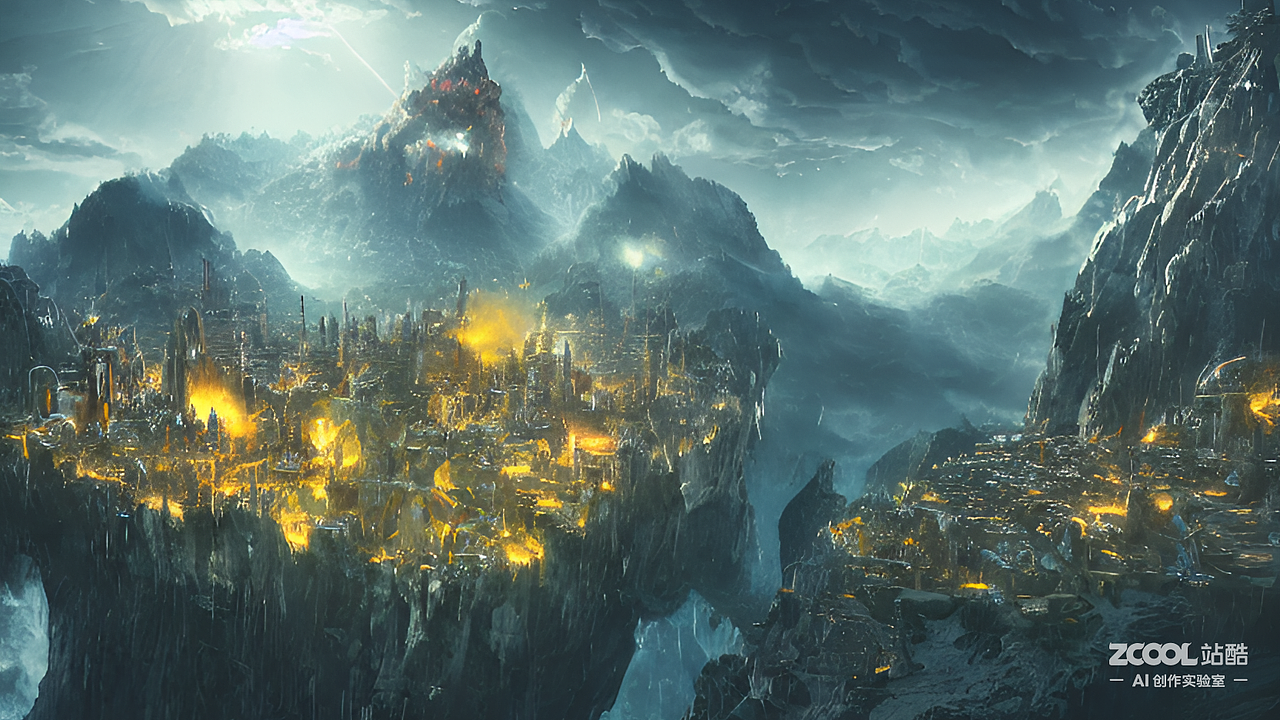 #AI创作实验室#魔法城堡 架空世界 在山脉中抵御入侵