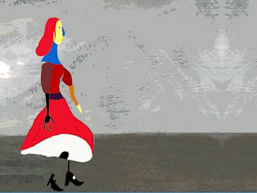 骨骼动画走路女