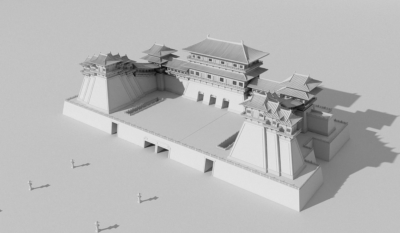 应天门遗址博物馆三维建模渲染(cinema 4d vray)|空间|建筑设计|hai