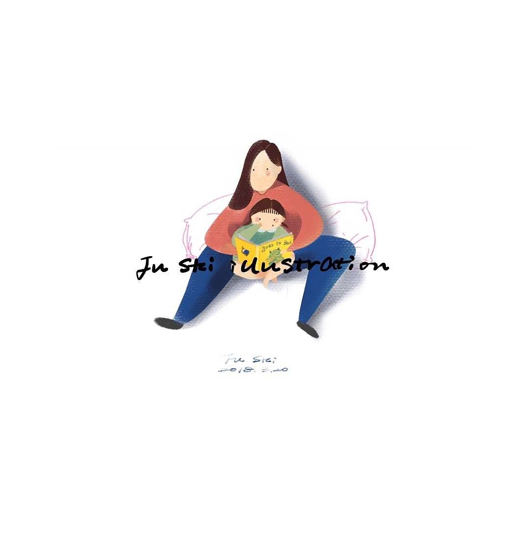 妈妈与宝宝的日常❶——母亲节快乐 iPad pro绘（图ZMTE0NTQyNDky） - 创作习作 - 站酷设计师fushiillu原创素材 - 站酷ZCOOL
