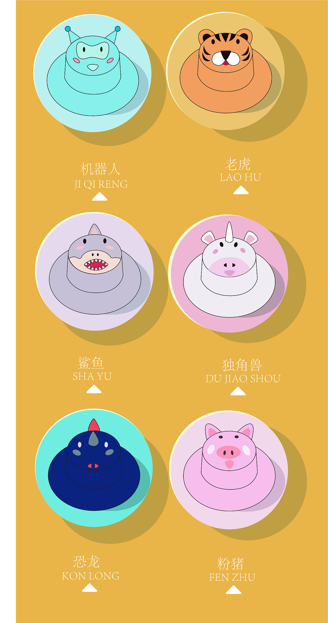 卡通动物形象帽子案例设计（图ZMjIyNTMwNDA4） - 生活用品 - 站酷设计师拾貳計插画原创素材 - 站酷ZCOOL