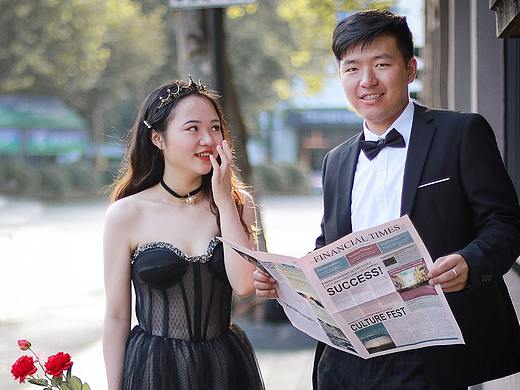 ｜我们的故事｜自拍欧式法式黑婚纱情侣婚纱照