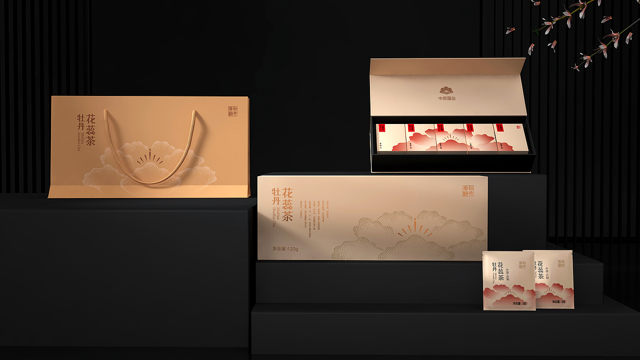 箱盒汇 | 主创：牡丹花蕊茶包装设计（图ZMjMxNDgxNzg0） - 包装 - 站酷设计师箱盒汇_包装设计原创素材 - 站酷ZCOOL