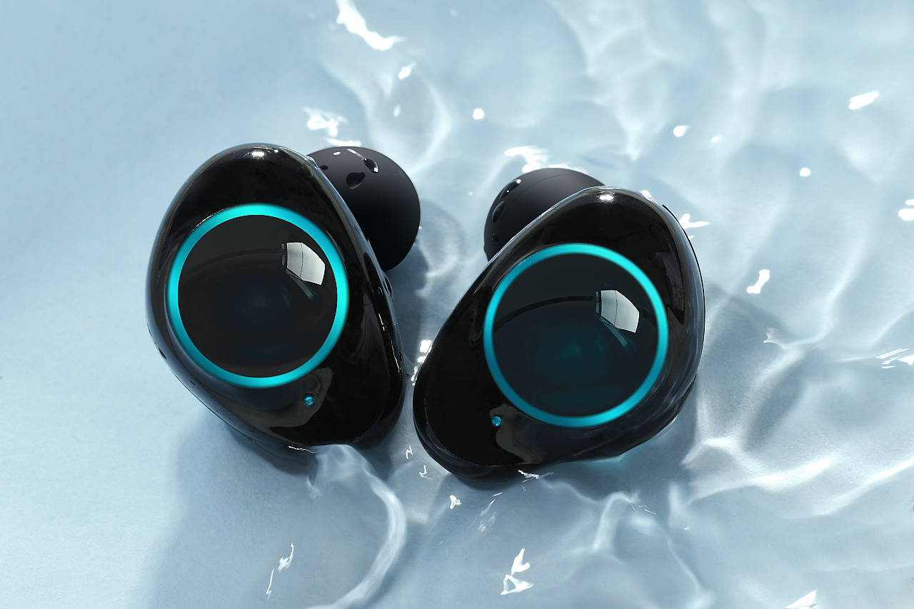 防水无线蓝牙耳机拍摄京东天猫平台