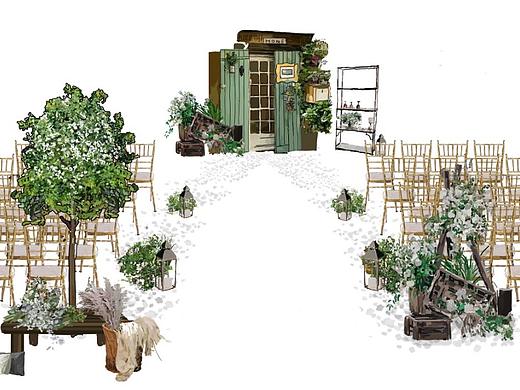 婚礼手绘／婚礼效果图／宴会设计作品9