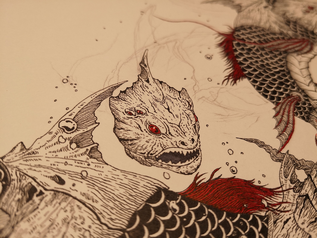 02山海经-毣柞山海-南山经-怪鱼|插画|创作习作|毣余1980_原创作品
