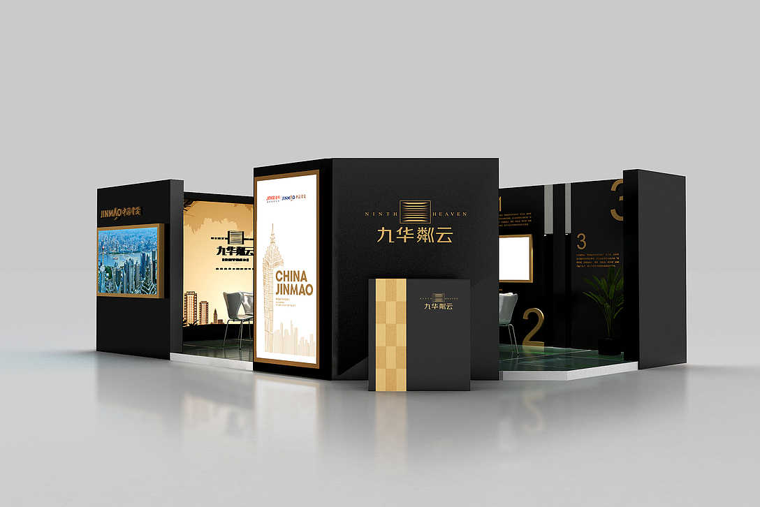九华地产展台效果图（图ZMjQxMDI3MzY4） - 其他三维 - 站酷设计师不求人_ph原创素材 - 站酷ZCOOL