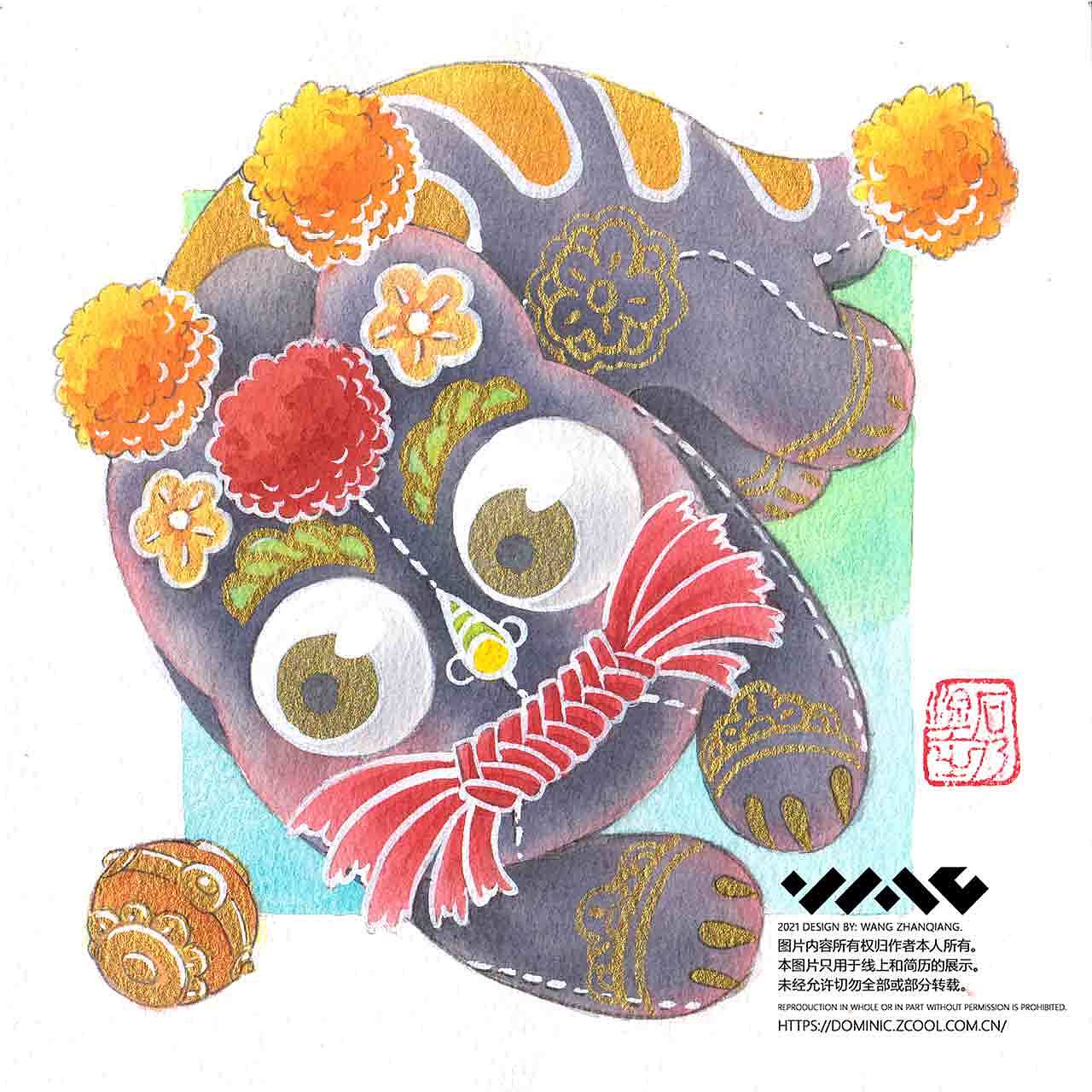 三只布老虎（图ZMjg0ODQ2NjMy） - 艺术插画 - 站酷设计师宁远王记原创素材 - 站酷ZCOOL