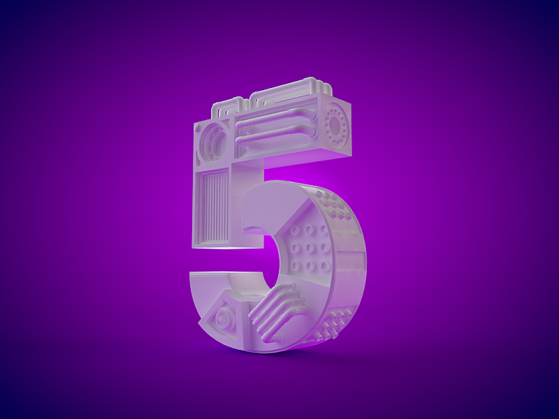 每日一撸C4D-数字5（图ZNjk5NTEzODA=） - 其他三维 - 站酷设计师winerers原创素材 - 站酷ZCOOL
