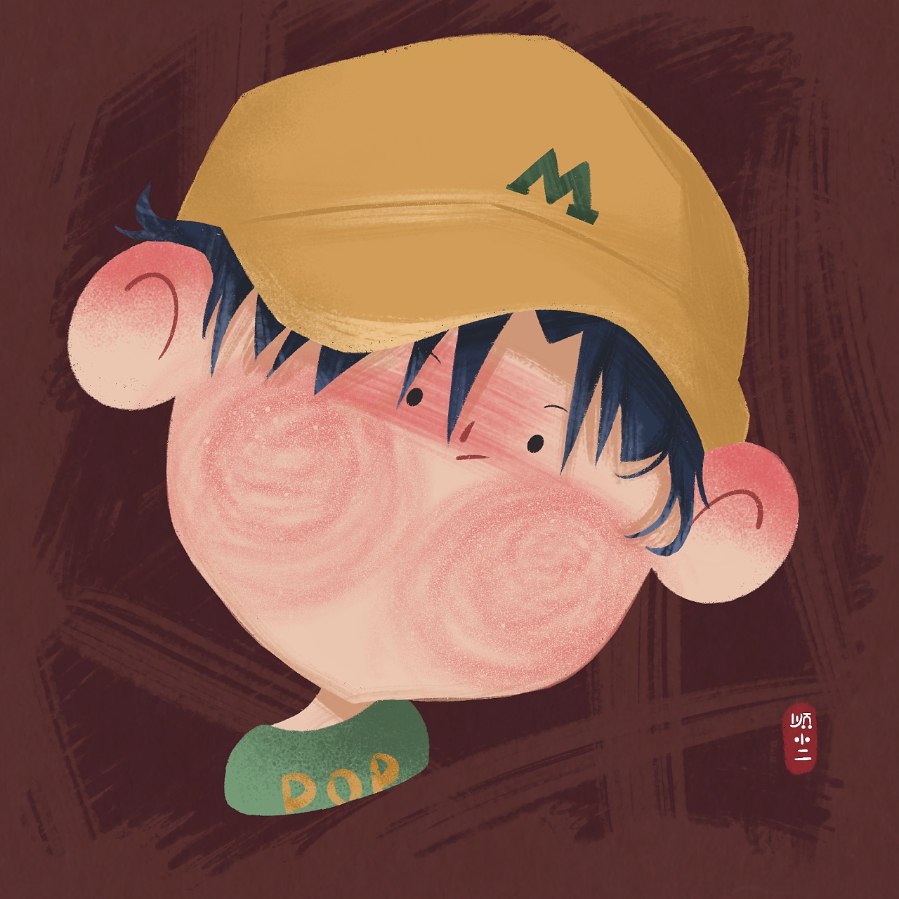 男生头像 熊孩子 插画头像|插画|儿童插画|顺小二 - 原创作品 - 站酷