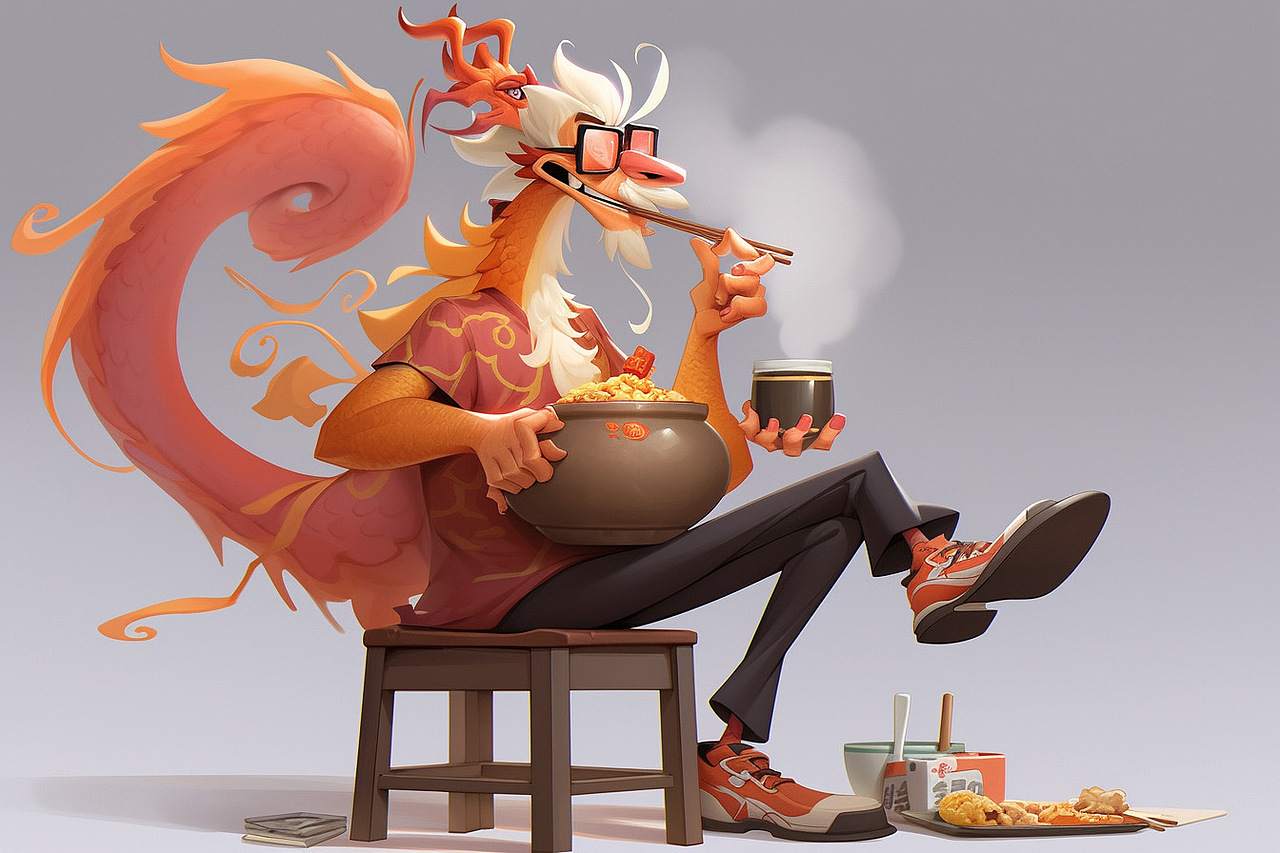 贵州龙大哥辣子鸡品牌，广告IP插画设计，广告人物创作（图ZMzYzNTEyMzQ0） - IP形象 - 站酷设计师班尼設計工作室原创素材 - 站酷ZCOOL