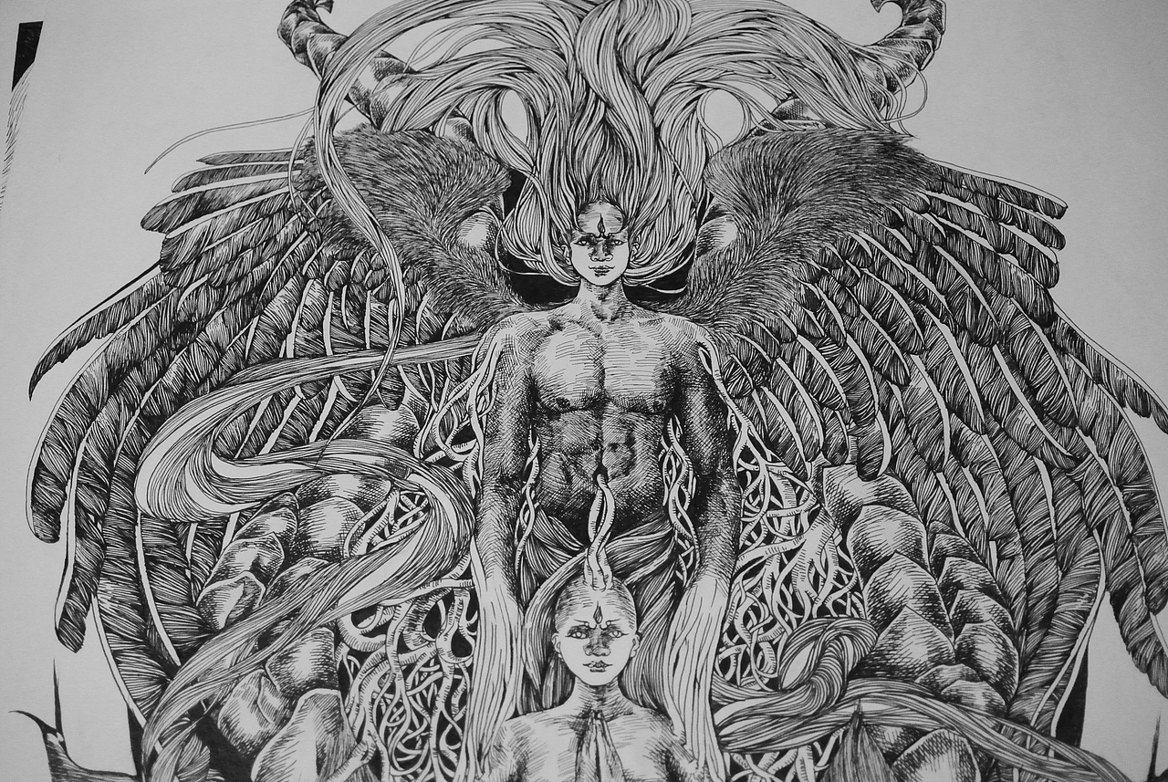 黑白绘- 双子座的臆想（图ZNDA4NzkxNTI=） - 商业插画 - 站酷设计师鸦鸦永远原创素材 - 站酷ZCOOL