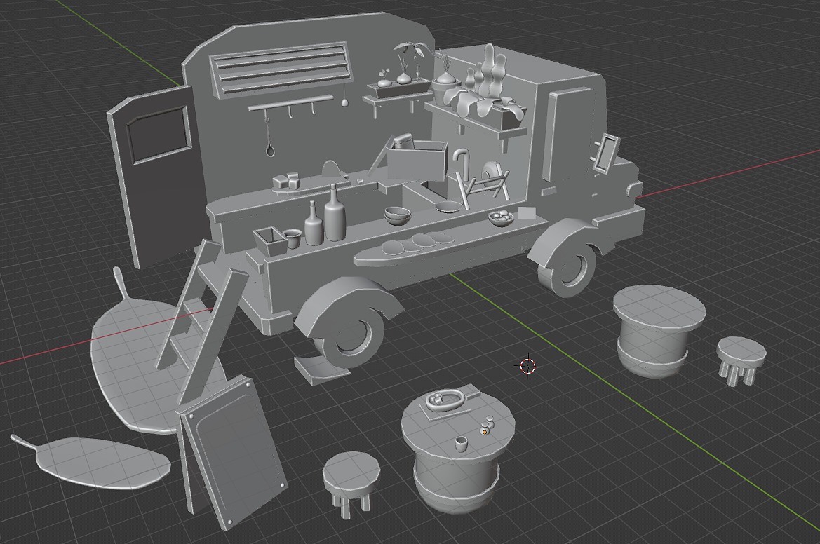 blender摆摊小车练习