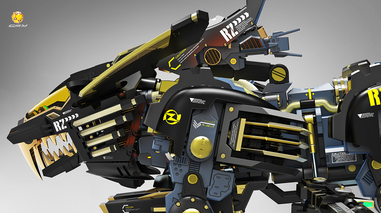 新的一年给超重剑长牙狮换个色外加机械核心建模小过程希望大家喜欢哈