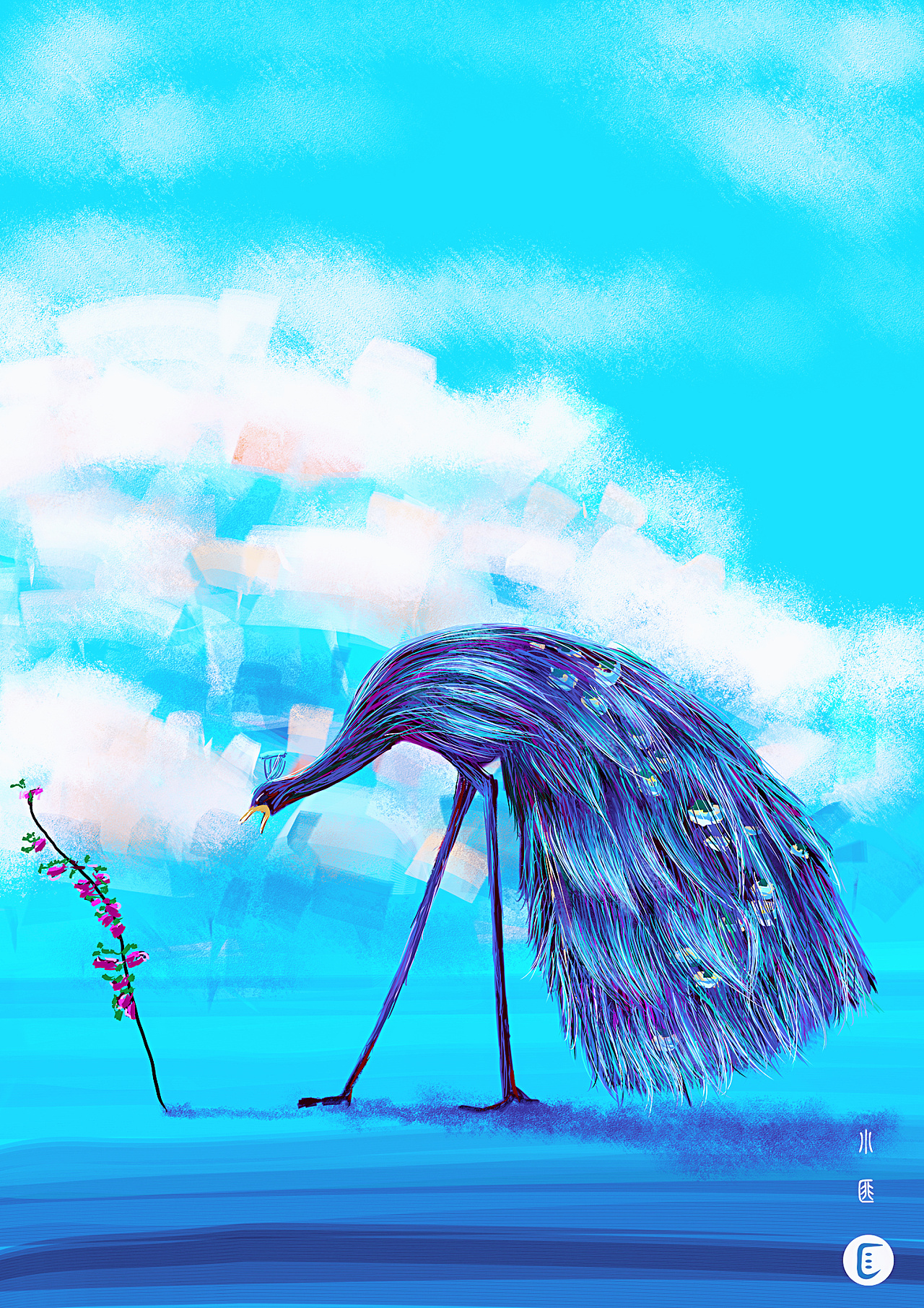 原创海报插画《无》 带你画插画设计水彩时尚唯美简洁大气暖色治愈系