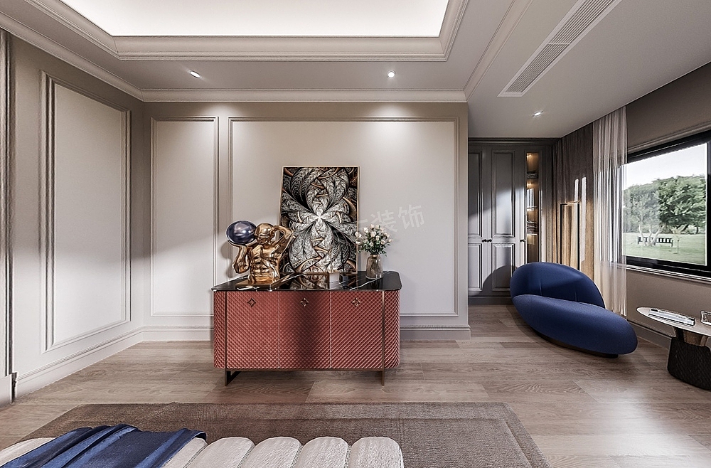 保利山庄梧桐装修,简欧风格别墅设计,天古装饰