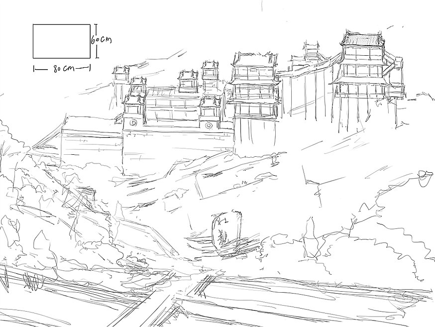 悬空寺手绘地图——喵星岛文创