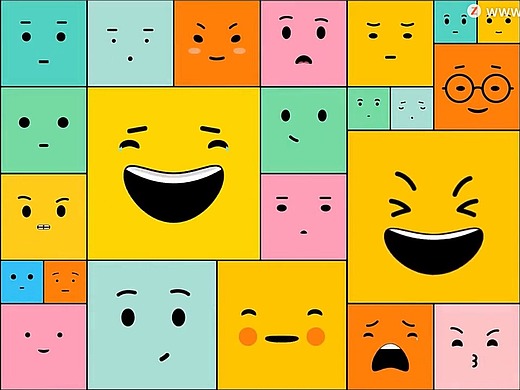 fcpx插件:36个有趣可爱卡通emoji表情贴纸动画square emoji