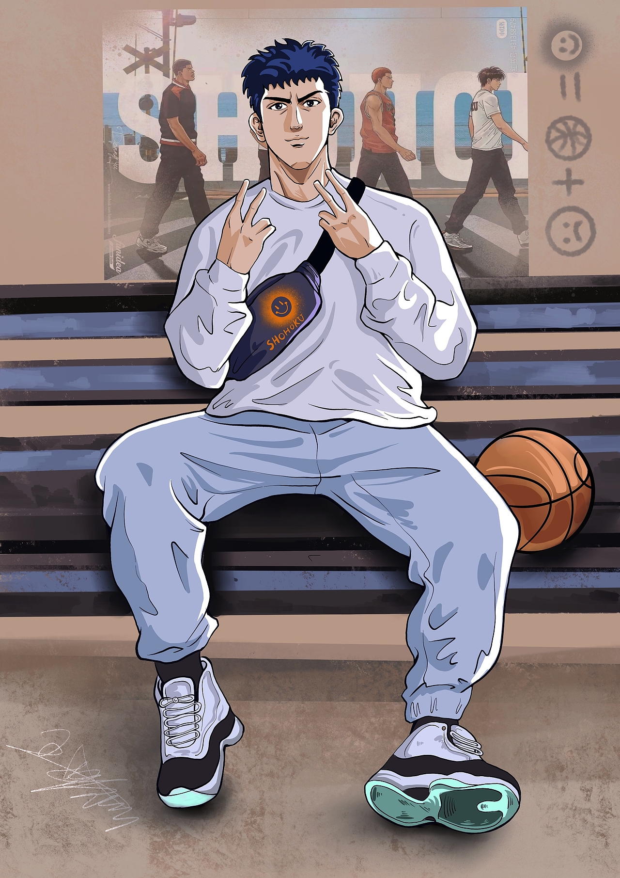 灌篮高手三井寿（图ZMjc1MTMyNjc2） - 创作习作 - 站酷设计师不会画画的肉小小原创素材 - 站酷ZCOOL