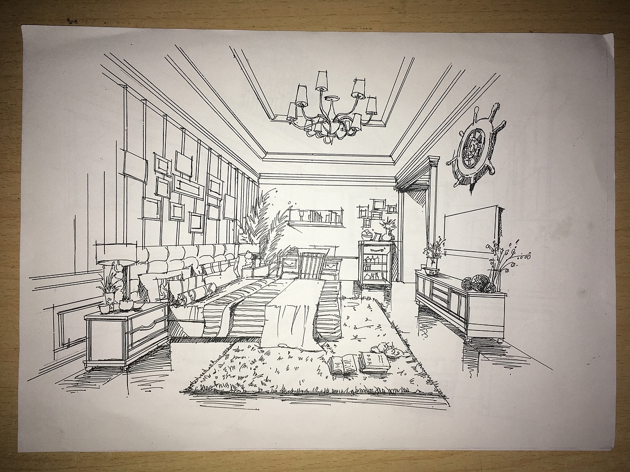 手绘线稿（室内）|空间|家装设计|Rodger_559 - 原创作品 - 站酷 (ZCOOL)