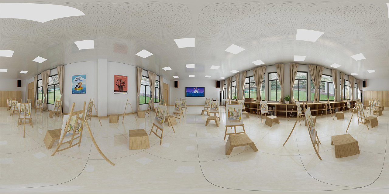 1992效果图公司(画室全景图案例)