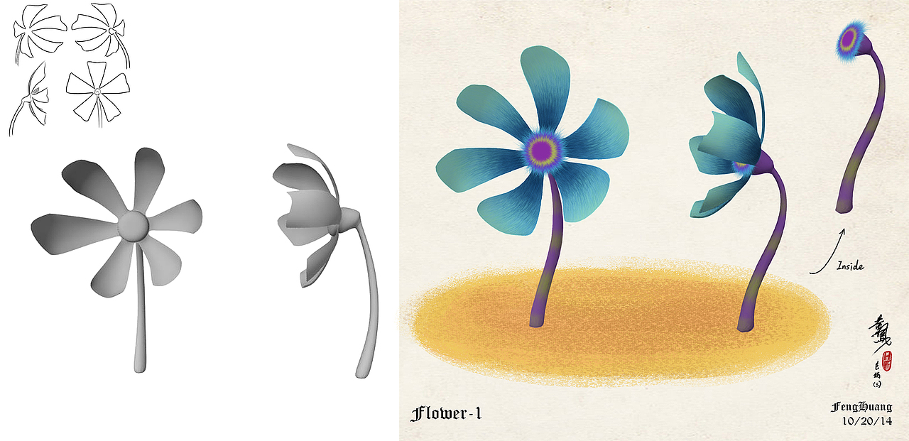 3D动画短片环境和植物设计（图ZMTgyMTMyNzY0） - 概念设定 - 站酷设计师凤Freya原创素材 - 站酷ZCOOL