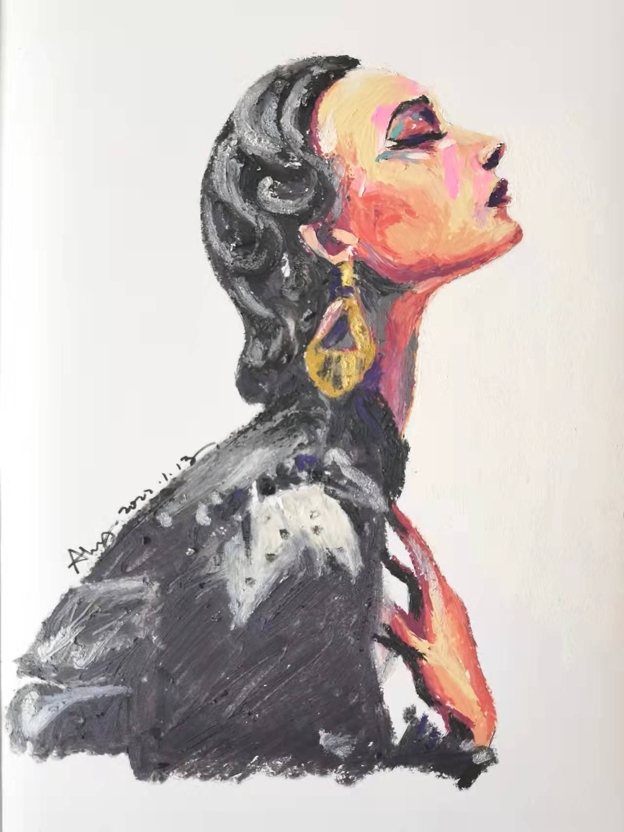 油画棒人像（图ZMjg1OTkwNjc2） - 创作习作 - 站酷设计师abby_ababy原创素材 - 站酷ZCOOL