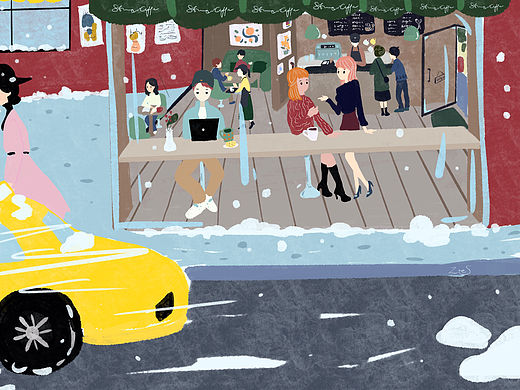 【练习】一个咖啡店（个人主页-ZNjU1NzYxMzY=） - 创作习作 - 站酷设计师柔依Zoe原创素材 - 站酷ZCOOL