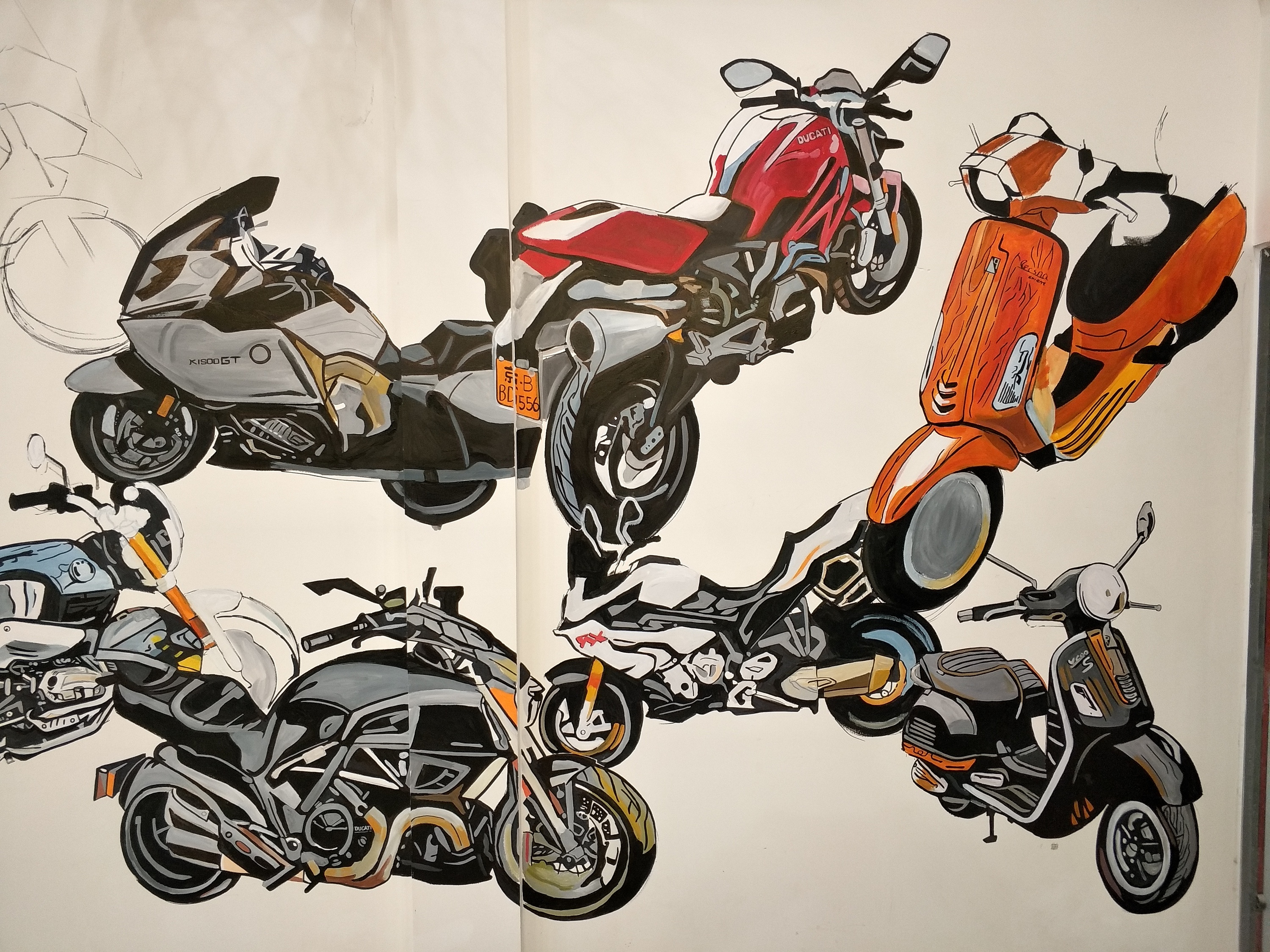 别墅机车手绘墙(未完待续)