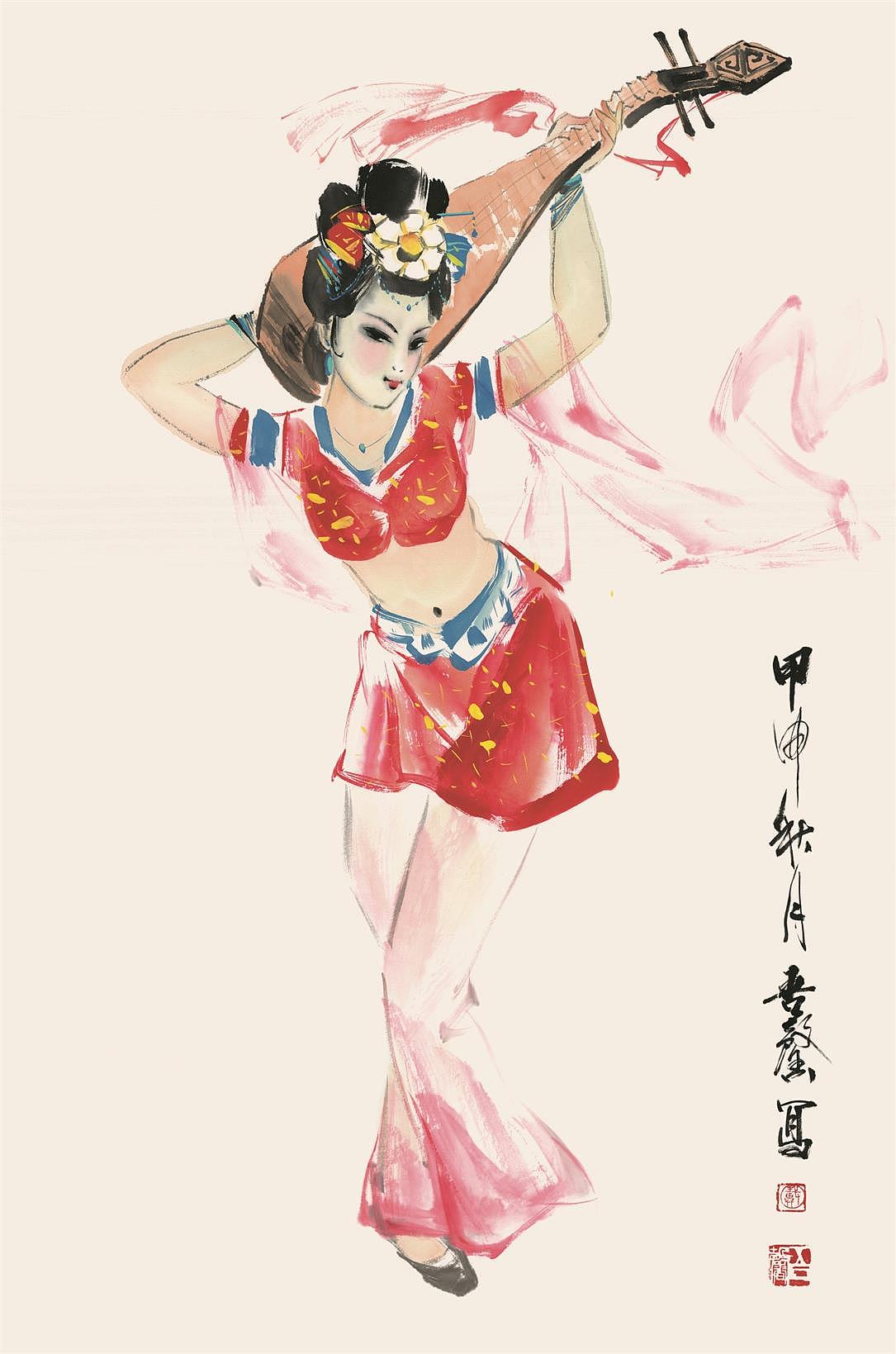 国画-舞蹈人物选_国画戴吾馨-站酷zcool