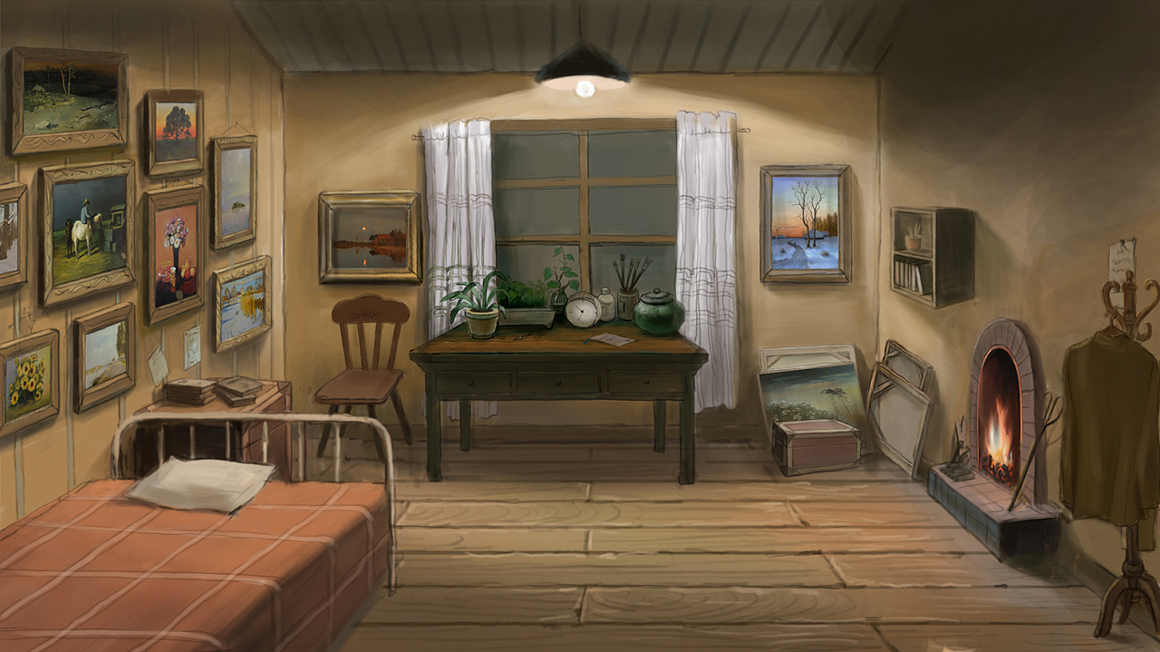 《老画家》动画场景