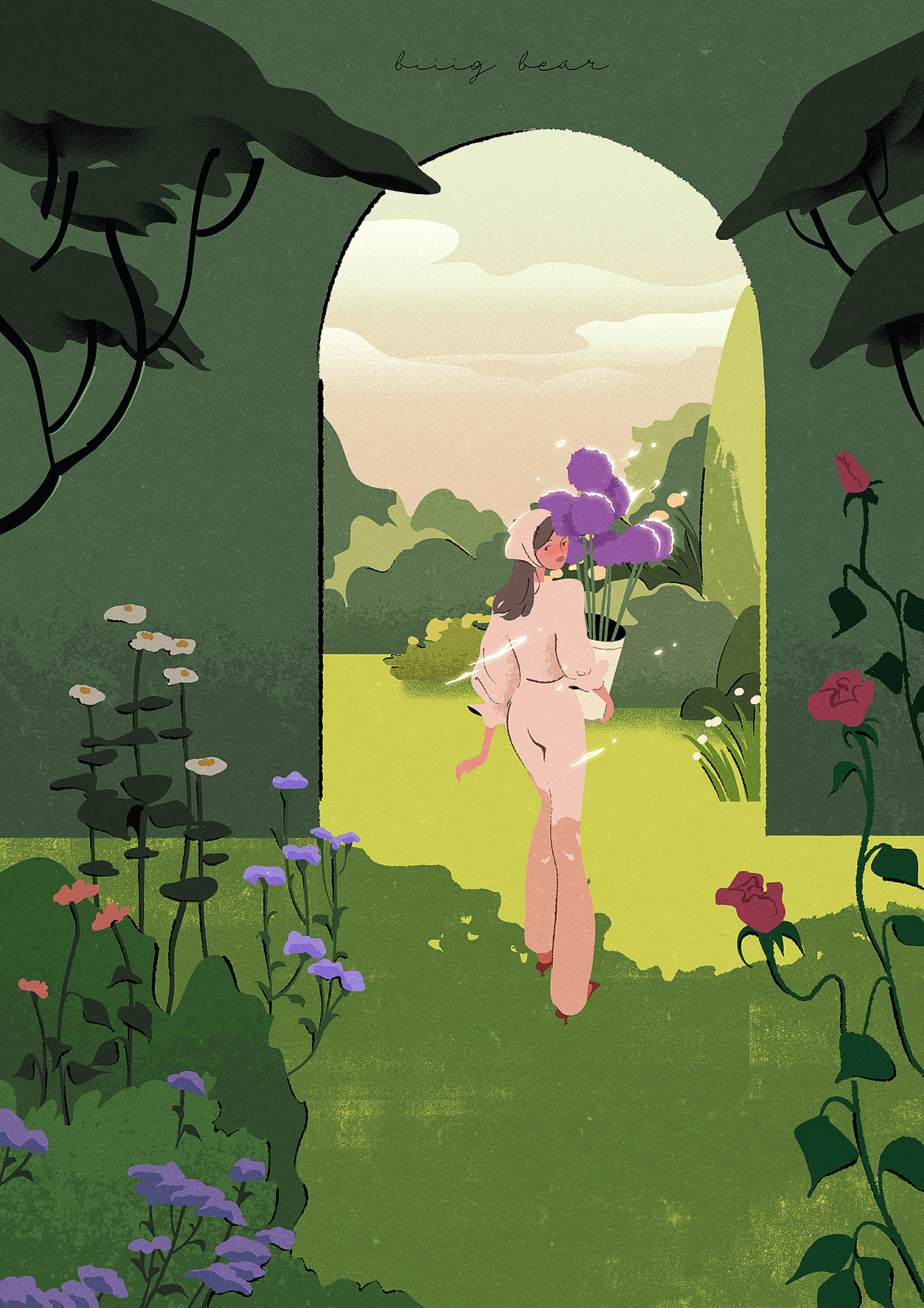 《花园里》
“人生需要准备的，不是灿烂的花，而是回眸驻足欣赏的心情”