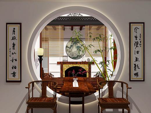 中式别墅家装（个人主页-ZMjc1MTYwNDg=） - 家装设计 - 站酷设计师黎山lishan原创素材 - 站酷ZCOOL