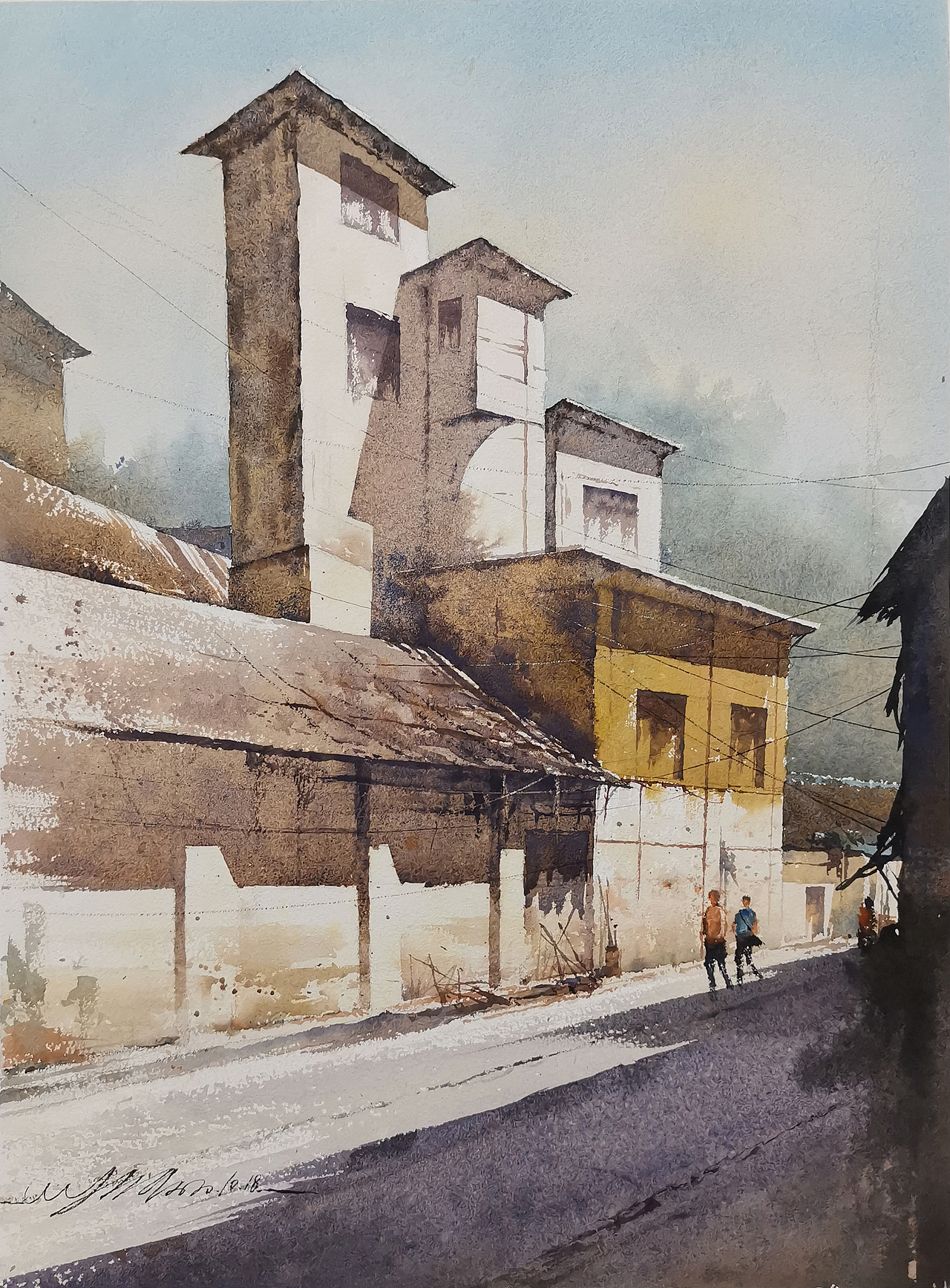 古建筑篇—10月半水彩作品（图ZMjMwNDAyMTAw） - 绘画 - 站酷设计师OYHQ欧阳海强原创素材 - 站酷ZCOOL