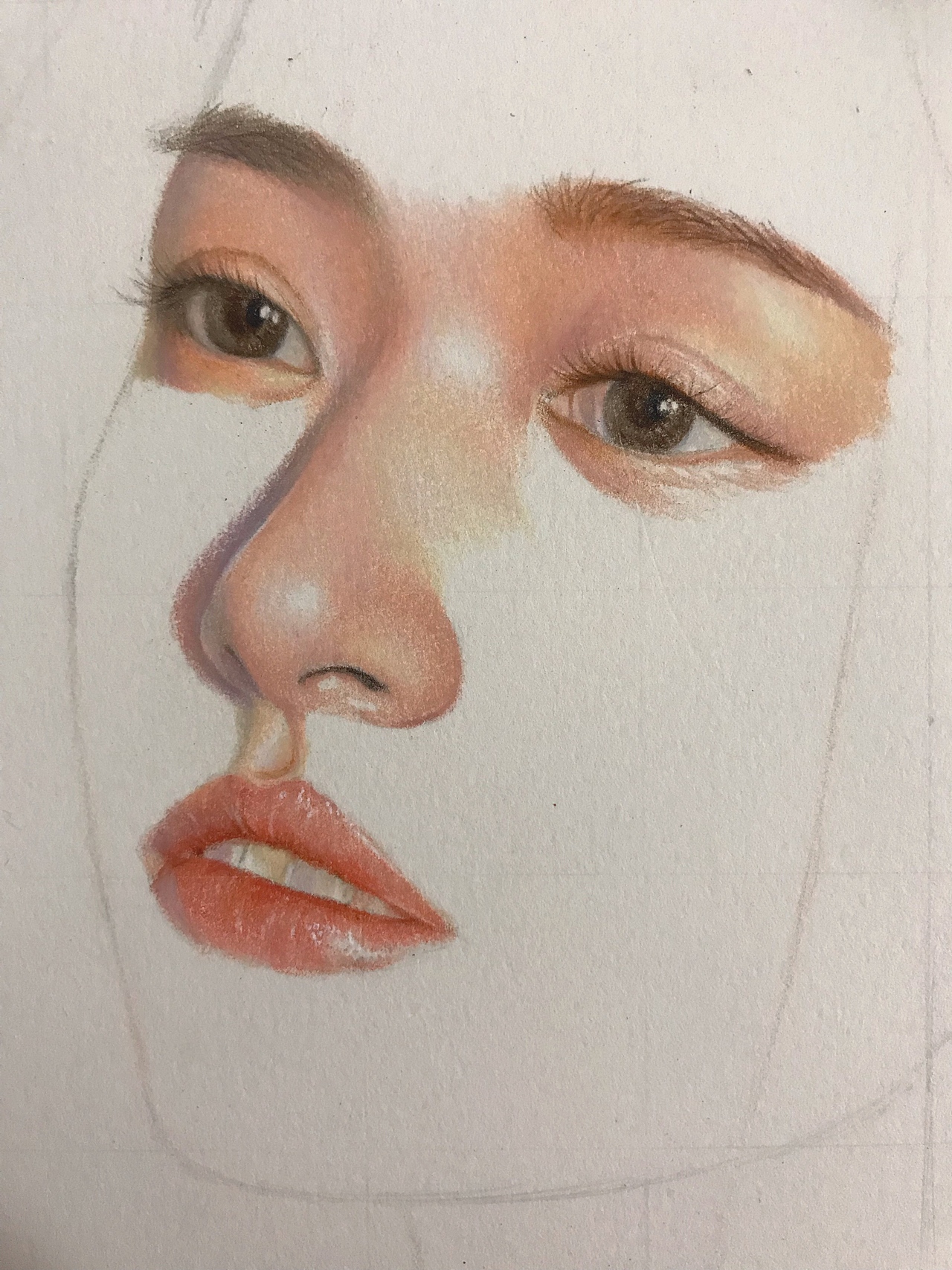 彩铅—《带珍珠头纱的少女》（图ZMTc0MDMzNTIw） - 绘画 - 站酷设计师艺璞原创素材 - 站酷ZCOOL