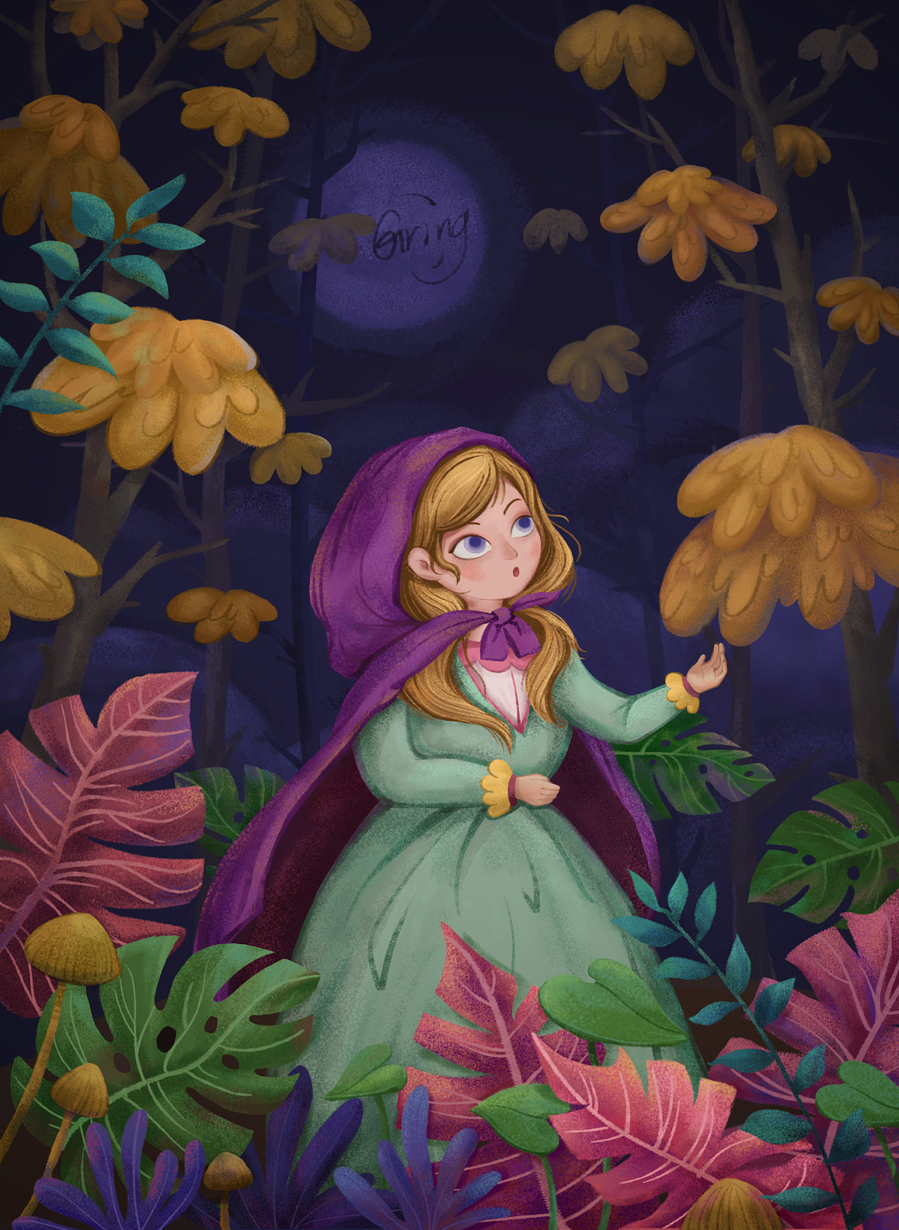 6gring的插画笔记(4):森林女孩插画教程附笔刷详解