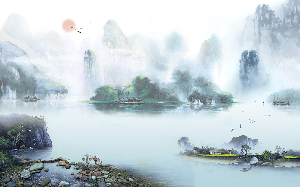 2022新山水（图ZMjc2NTU1MDI0） - 生活用品 - 站酷设计师新中式纱画图库原创素材 - 站酷ZCOOL