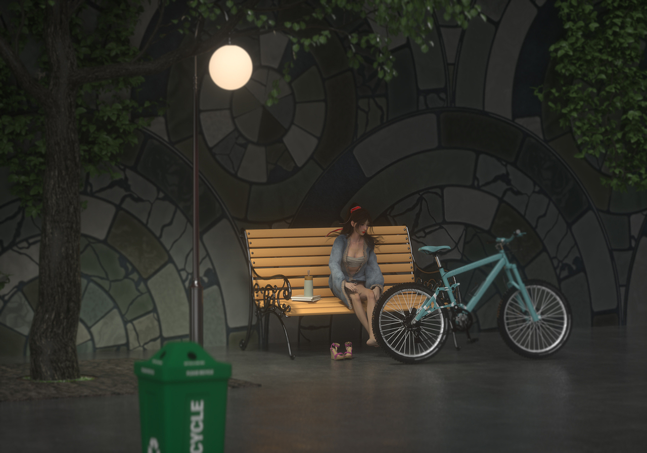 庭院少女（图ZMjc1NDE2Nzk2） - 场景 - 站酷设计师夜寂听风原创素材 - 站酷ZCOOL
