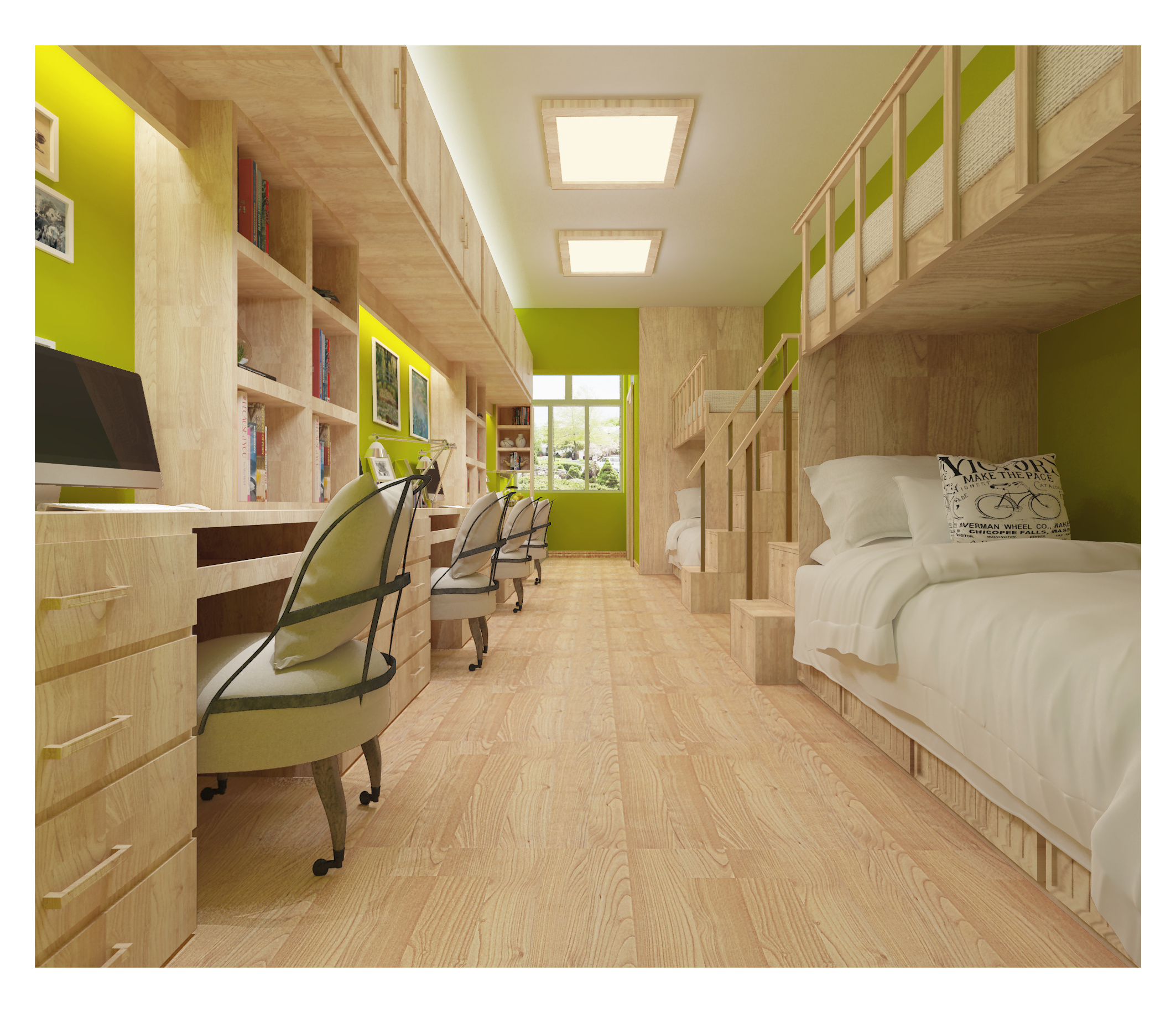 大学寝室室内模型渲染展示图|三维|建筑/空间|赞美千度 - 原创作品 - 站酷 (ZCOOL)