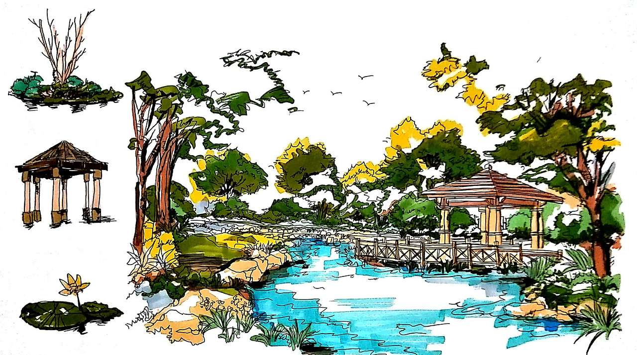随手一画,没有学习过的景观设计