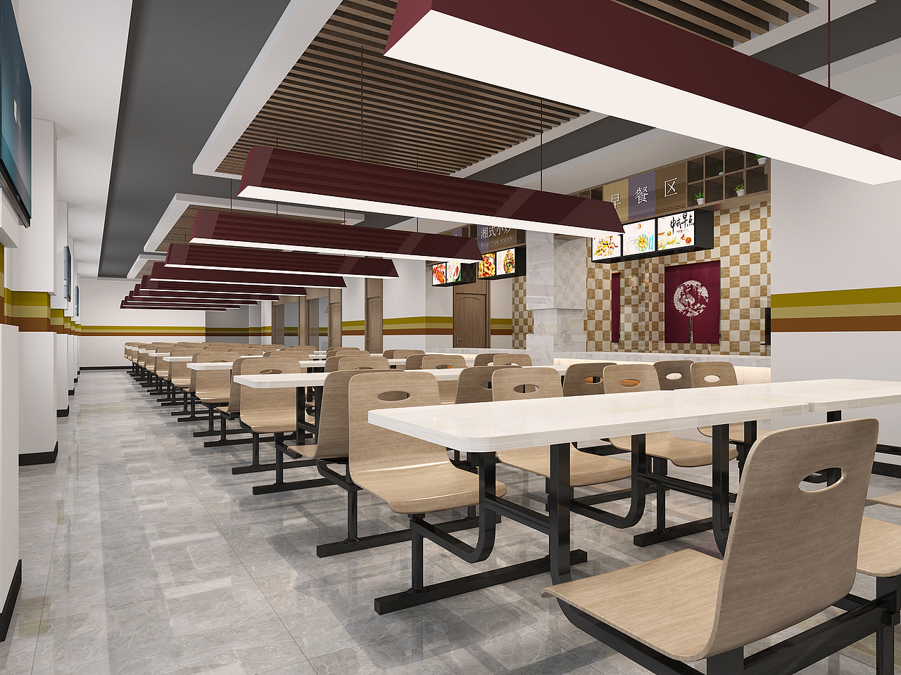 食堂效果图|空间|家装设计|小小萌啊 - 原创作品 - 站酷 (zcool)
