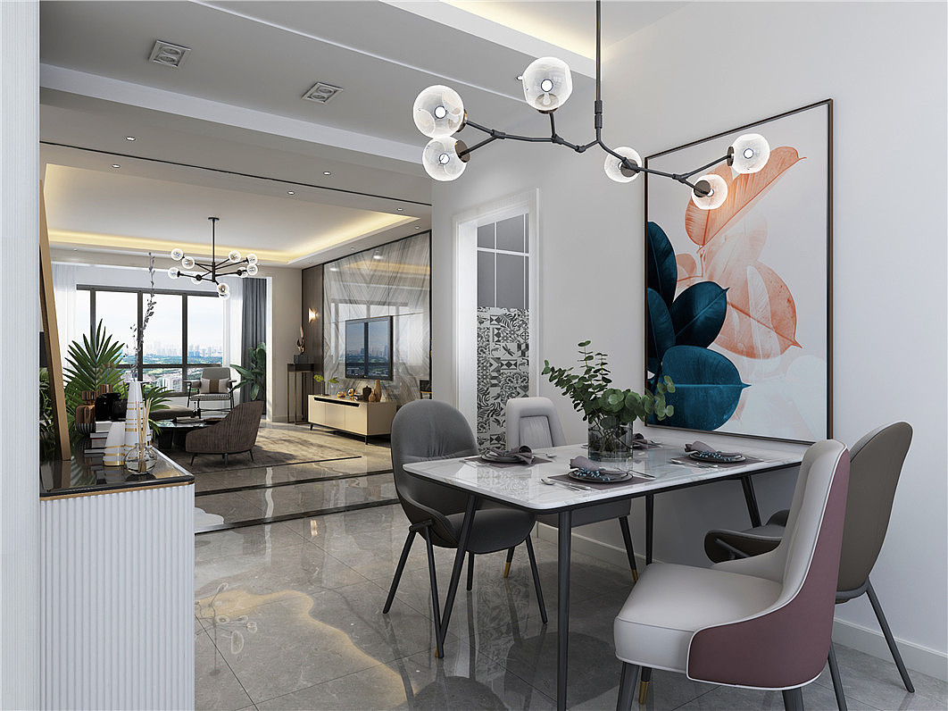 盘锦楚航装饰《纳帕溪谷瑞府1》129平现代风格装修案例