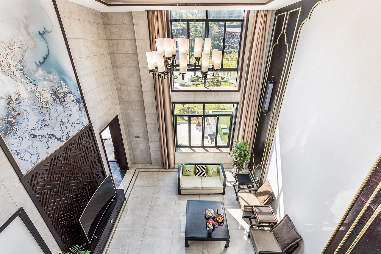 新中式别墅 装饰实景拍摄