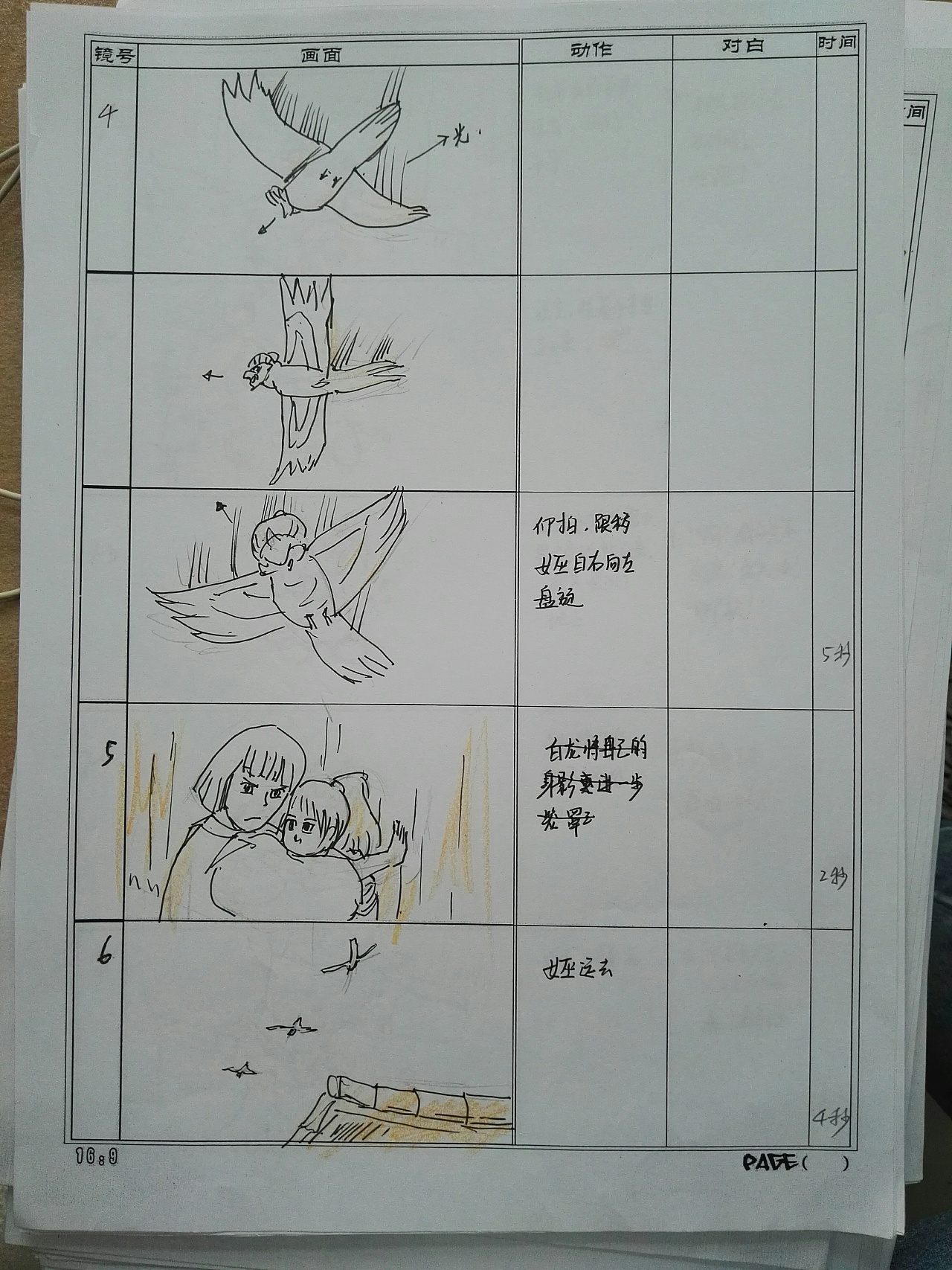 宫崎骏动漫分镜头手稿图片