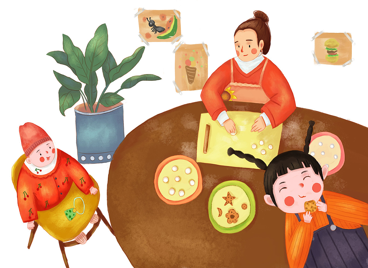 家有俩宝,琐琐碎碎却甜蜜美好|插画|儿童插画|插画师洛卿_原创作品