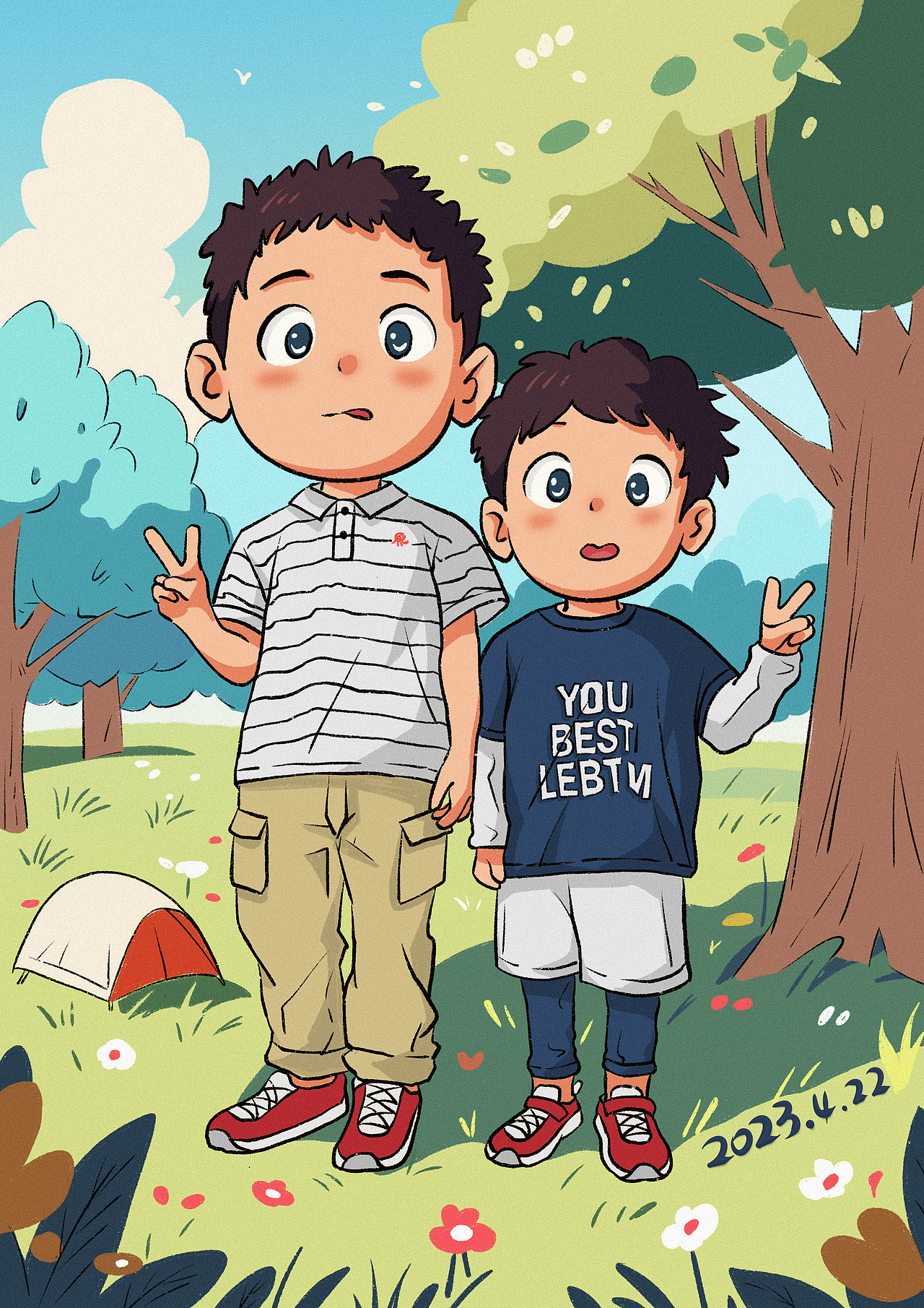 我把你畫成畫——兄弟2023（圖ZMzY4OTU2NDAw） - 兒童插畫 - 站酷設(shè)計師家有二熊原創(chuàng)素材 - 站酷ZCOOL